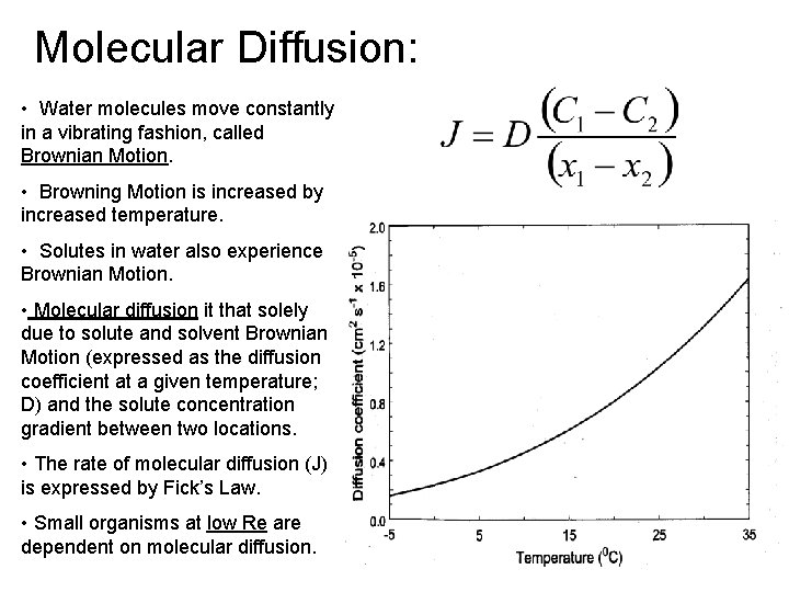 Molecular Diffusion: • Water molecules move constantly in a vibrating fashion, called Brownian Motion. Molecular Diffusion: • Water molecules move constantly in a vibrating fashion, called Brownian Motion.