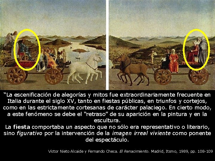 “La escenificación de alegorías y mitos fue extraordinariamente frecuente en Italia durante el siglo “La escenificación de alegorías y mitos fue extraordinariamente frecuente en Italia durante el siglo