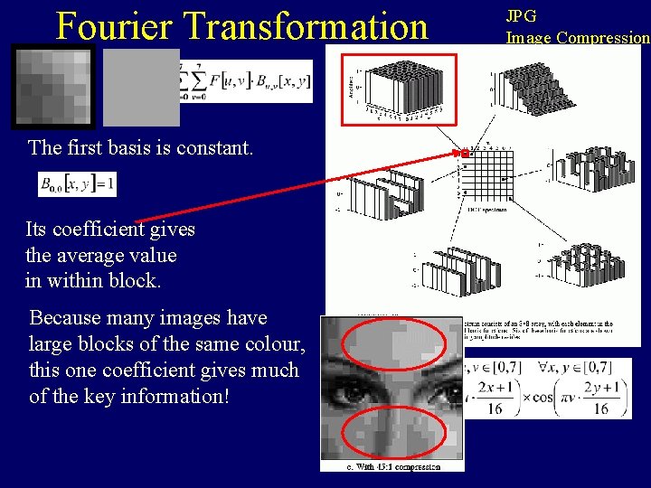 Fourier Transformation The first basis is constant. Its coefficient gives the average value in