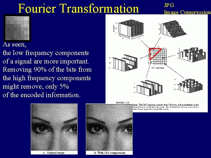 Fourier Transformation As seen, the low frequency components of a signal are more important.