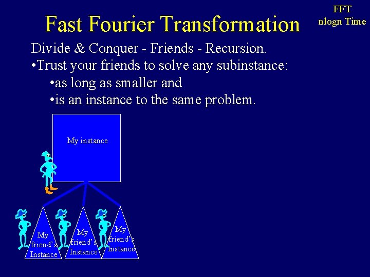 Fast Fourier Transformation Divide & Conquer - Friends - Recursion. • Trust your friends