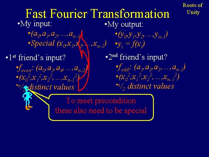 Fast Fourier Transformation Roots of Unity • My input: • My output: • (a