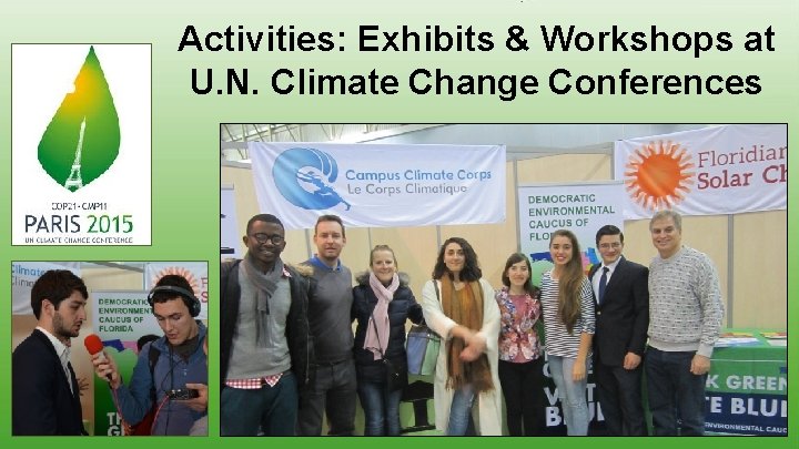 Activities: Exhibits & Workshops at U. N. Climate Change Conferences 