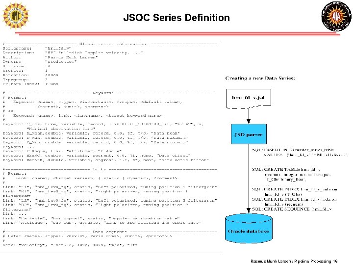 JSOC Series Definition Rasmus Munk Larsen / Pipeline Processing 16 JSOC Series Definition Rasmus Munk Larsen / Pipeline Processing 16