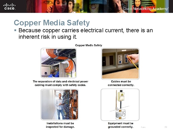 Copper Media Safety § Because copper carries electrical current, there is an inherent risk