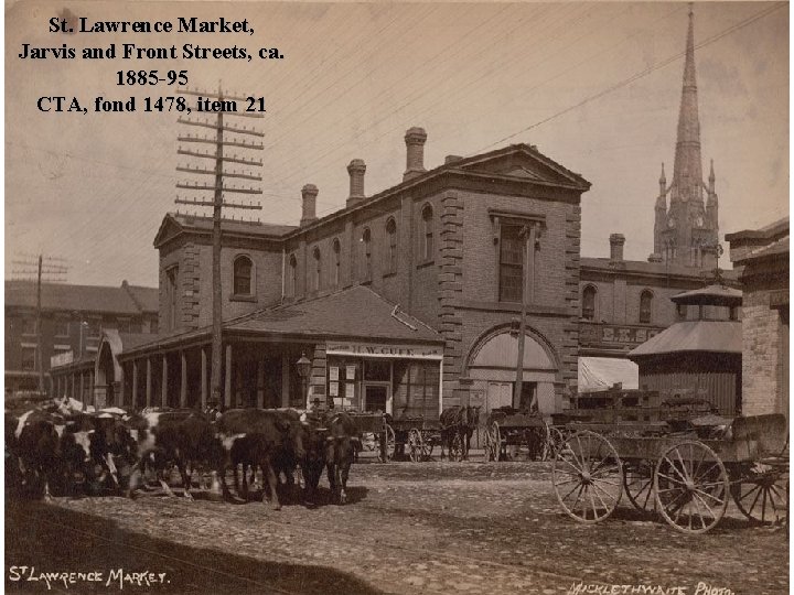 St. Lawrence Market, Jarvis and Front Streets, ca. 1885 -95 CTA, fond 1478, item
