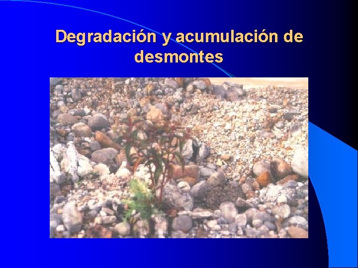 Degradación y acumulación de desmontes 