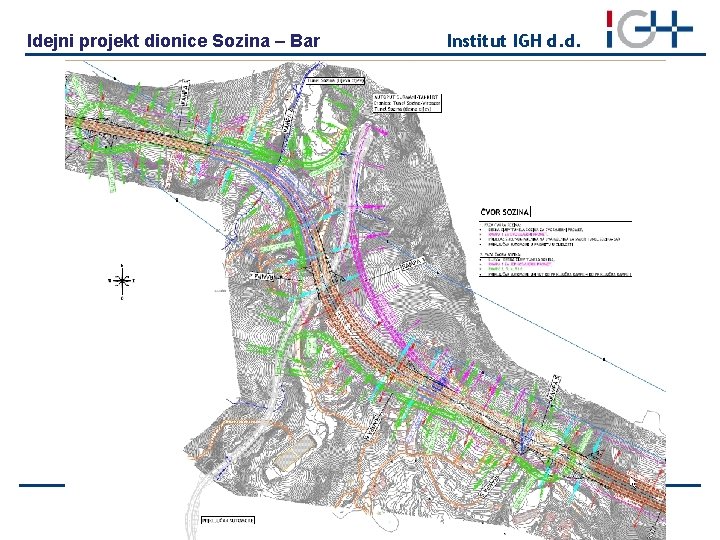 Idejni projekt dionice Sozina – Bar Institut IGH d. d. 