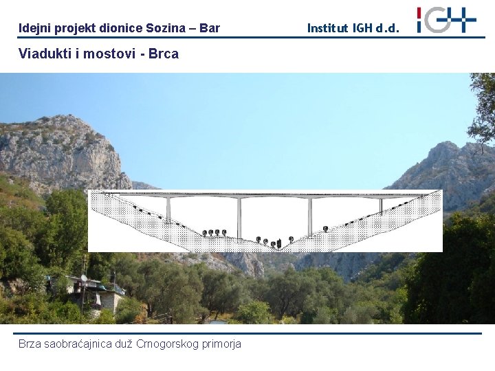 Idejni projekt dionice Sozina – Bar Viadukti i mostovi - Brca Brza saobraćajnica duž