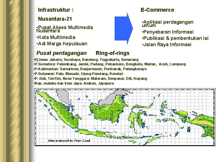 Infrastruktur : Nusantara-21 • Pusat Akses Multimedia Nusantara • Kota Multimedia • Adi Marga