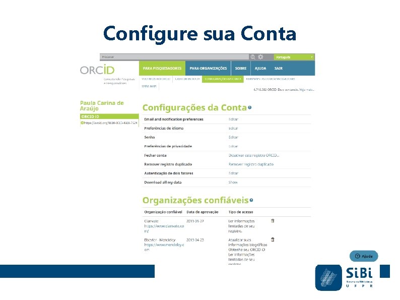 Configure sua Conta 