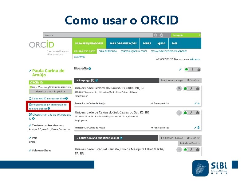 Como usar o ORCID 