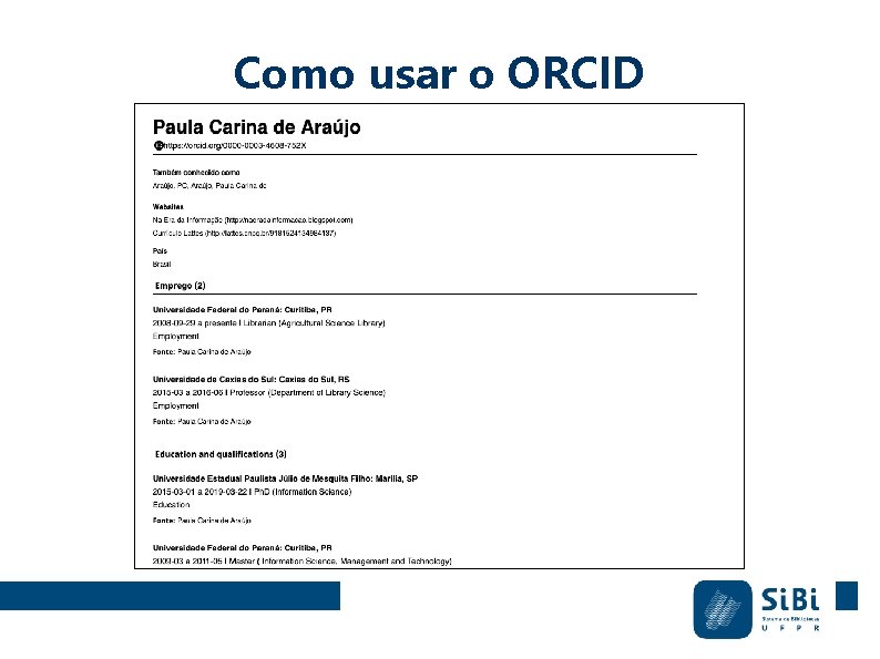 Como usar o ORCID 