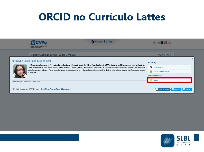 ORCID no Currículo Lattes 