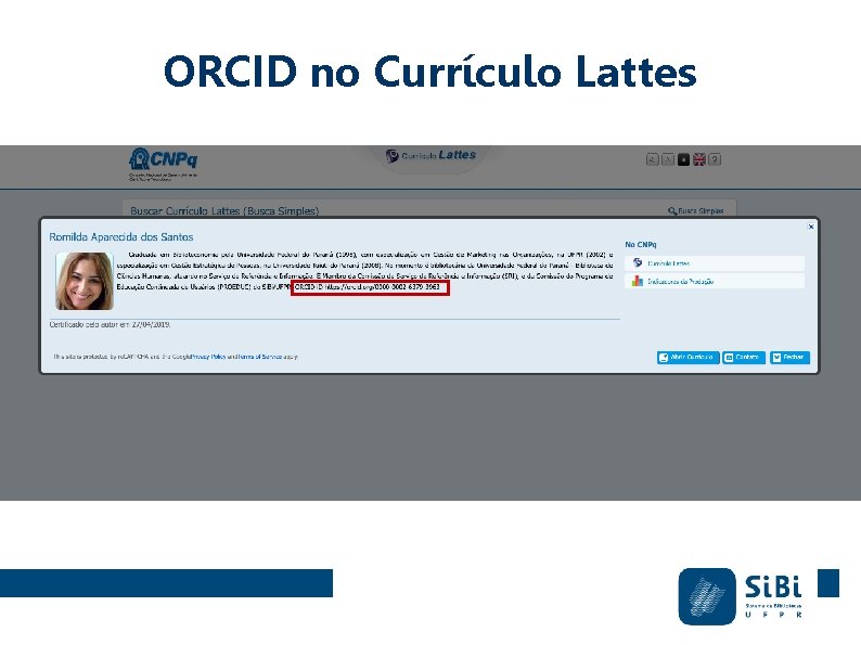 ORCID no Currículo Lattes 