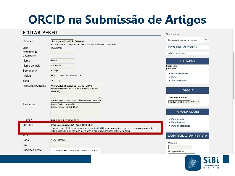 ORCID na Submissão de Artigos 