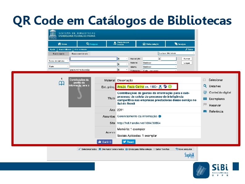 QR Code em Catálogos de Bibliotecas 