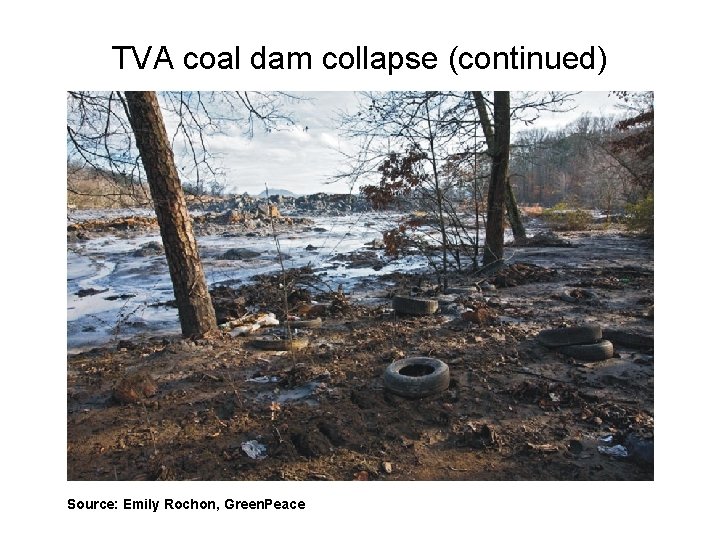 TVA coal dam collapse (continued) Source: Emily Rochon, Green. Peace 