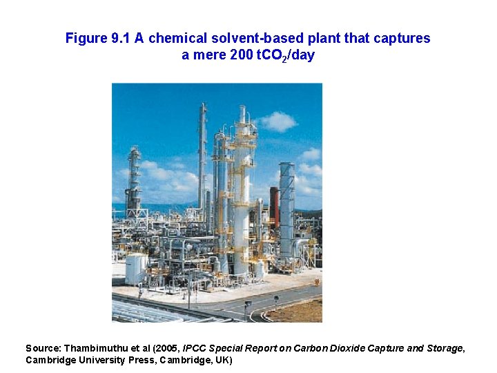 Figure 9. 1 A chemical solvent-based plant that captures a mere 200 t. CO