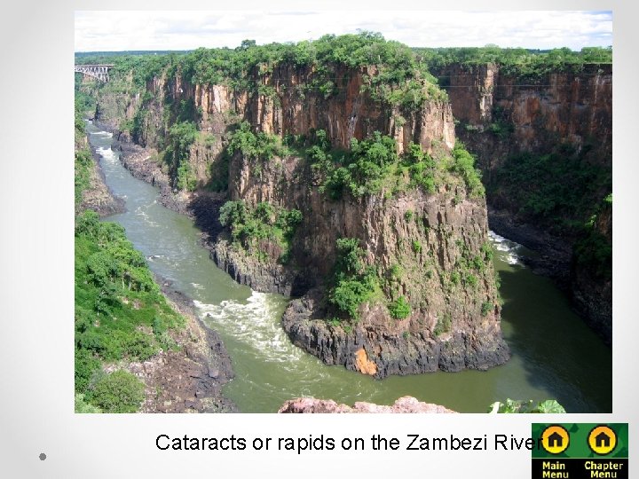 Cataracts or rapids on the Zambezi River 
