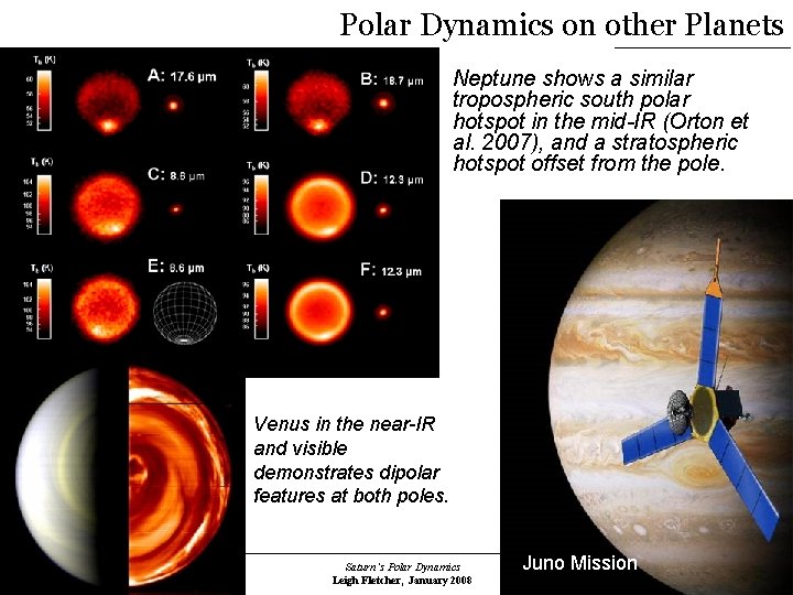 Polar Dynamics on other Planets • Neptune shows a similar tropospheric south polar hotspot Polar Dynamics on other Planets • Neptune shows a similar tropospheric south polar hotspot
