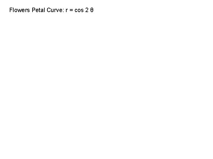 Flowers Petal Curve: r = cos 2 θ 