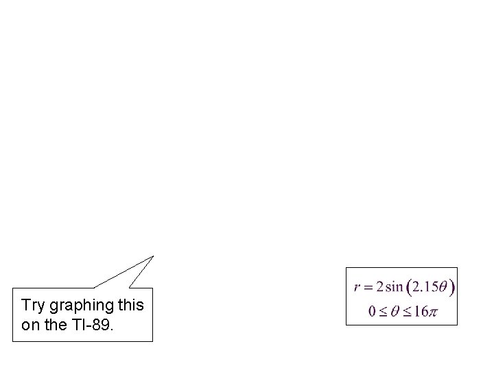 Try graphing this on the TI-89. 