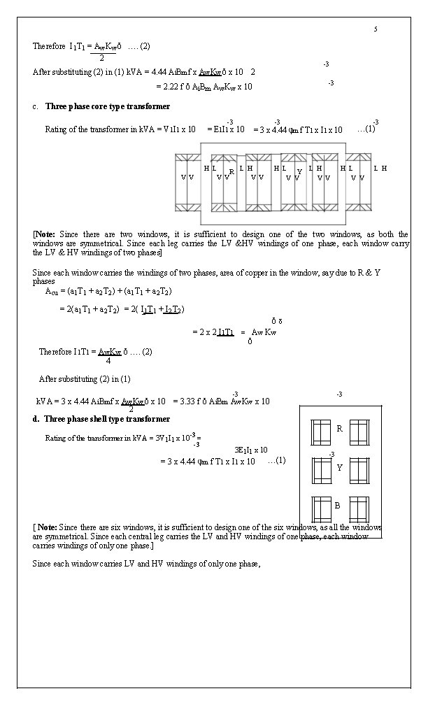 5 Therefore I 1 T 1 = Aw. Kwδ …. (2) 2 -3 After