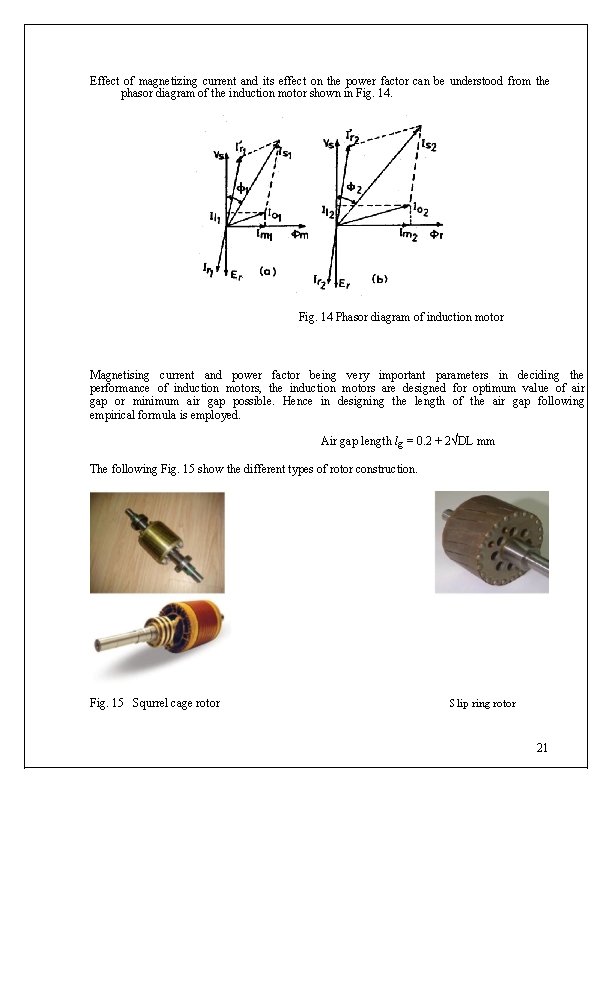 Effect of magnetizing current and its effect on the power factor can be understood