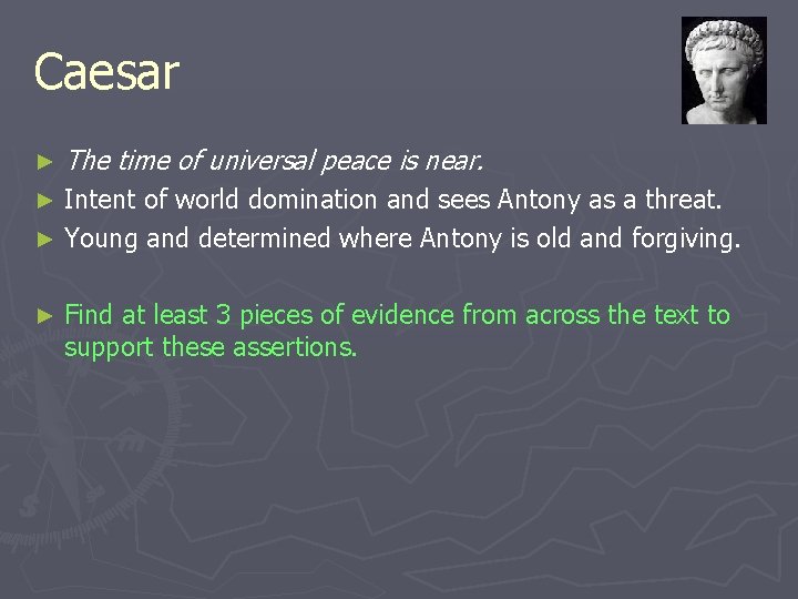 Caesar ► The time of universal peace is near. Intent of world domination and Caesar ► The time of universal peace is near. Intent of world domination and