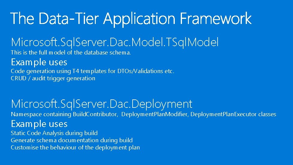 Microsoft. Sql. Server. Dac. Model. TSql. Model This is the full model of the Microsoft. Sql. Server. Dac. Model. TSql. Model This is the full model of the