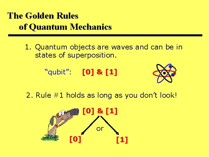 The Golden Rules of Quantum Mechanics 1. Quantum objects are waves and can be