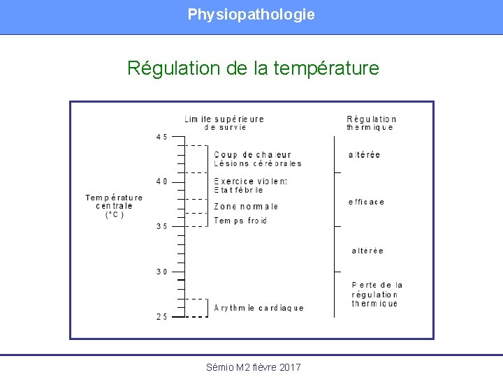 Physiopathologie Régulation de la température Sémio M 2 fièvre 2017 