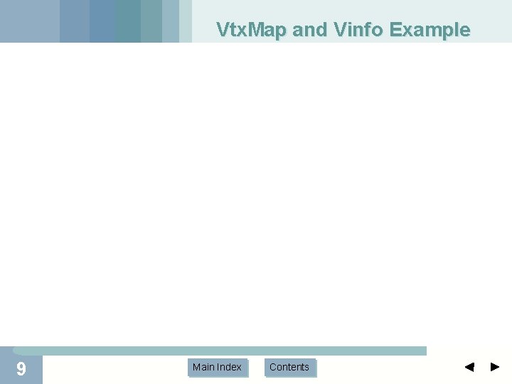 Vtx. Map and Vinfo Example 9 Main Index Contents 