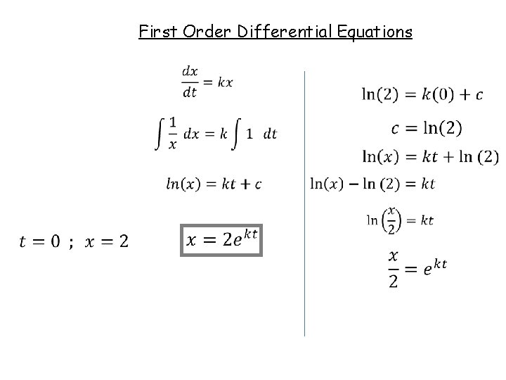 First Order Differential Equations 