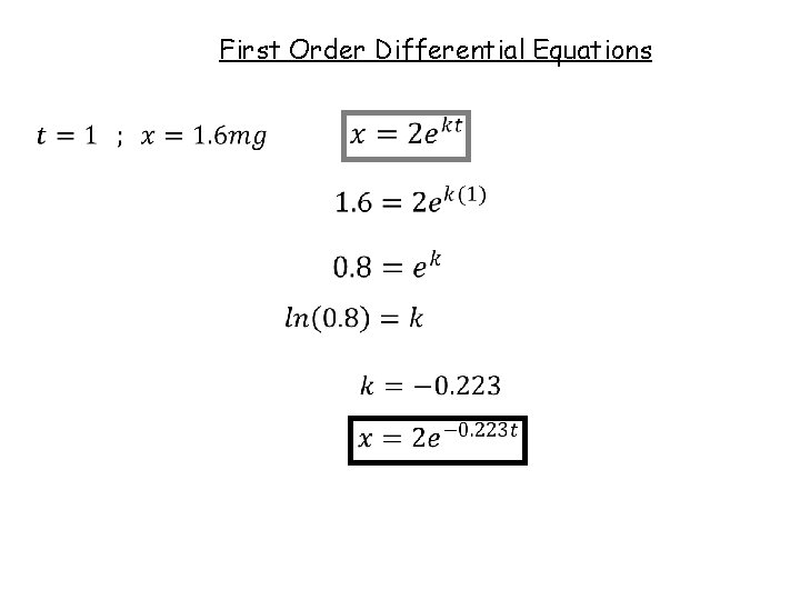 First Order Differential Equations 