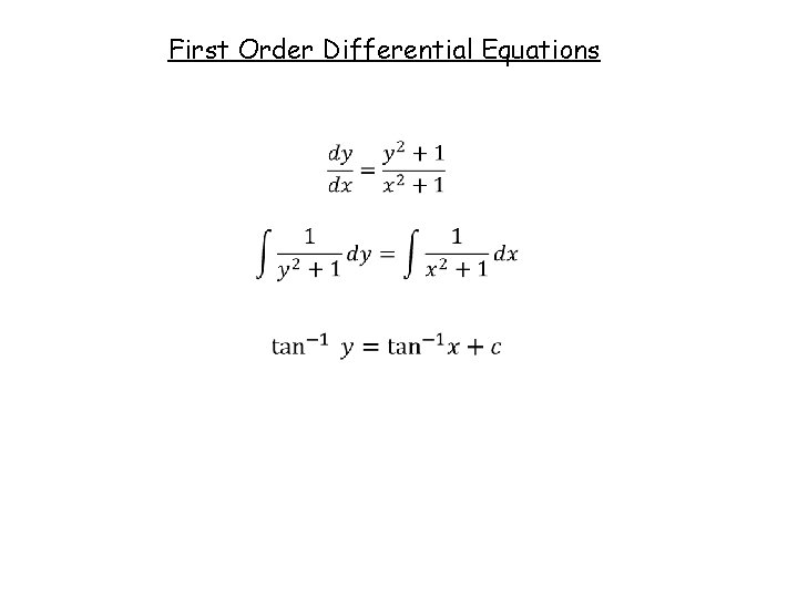 First Order Differential Equations 