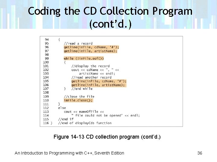 Coding the CD Collection Program (cont’d. ) Figure 14 -13 CD collection program (cont’d.