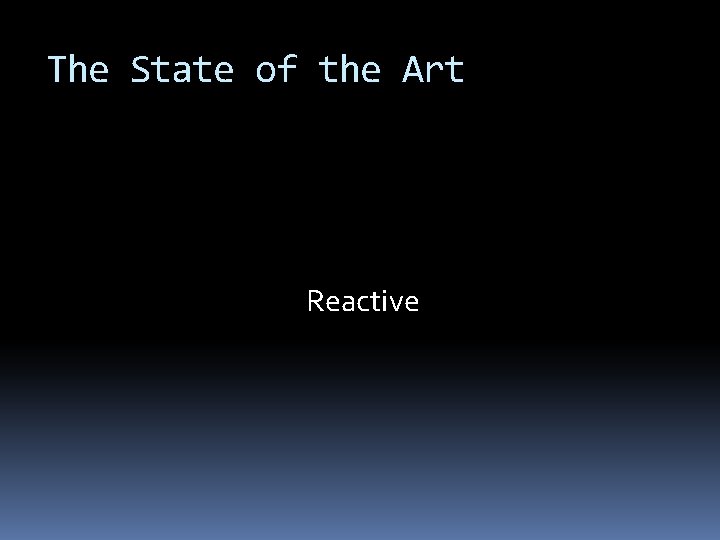 The State of the Art Reactive 