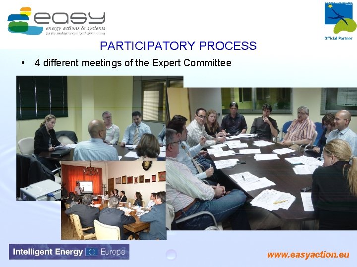 PARTICIPATORY PROCESS • 4 different meetings of the Expert Committee www. easyaction. eu 