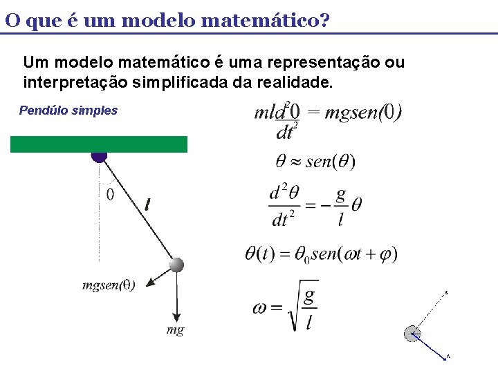 O que é um modelo matemático? Um modelo matemático é uma representação ou interpretação