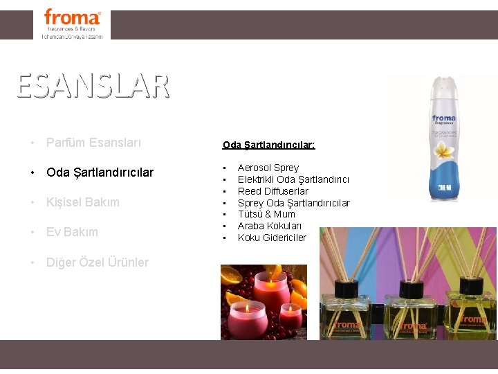 FRAGRANCES ESANSLAR • Parfüm Esansları Oda Şartlandırıcılar: • Oda Şartlandırıcılar • • Kişisel Bakım FRAGRANCES ESANSLAR • Parfüm Esansları Oda Şartlandırıcılar: • Oda Şartlandırıcılar • • Kişisel Bakım
