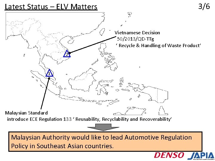 3/6 Latest Status – ELV Matters Vietnamese Decision 50/2013/QD-TTg ‘ Recycle & Handling of