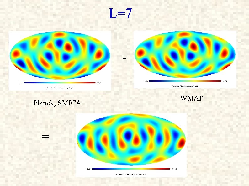 L=7 - Planck, SMICA = WMAP 