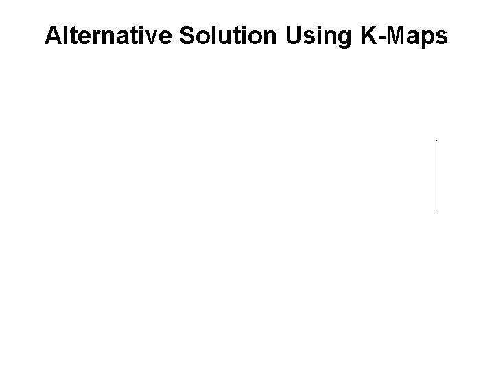 Alternative Solution Using K-Maps 