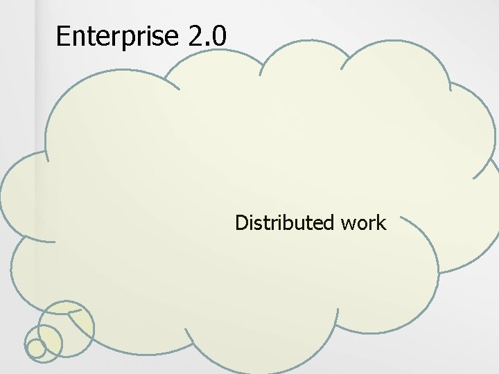 Enterprise 2. 0 Distributed work 
