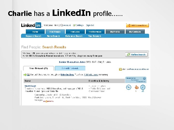 Charlie has a Linked. In profile…… 