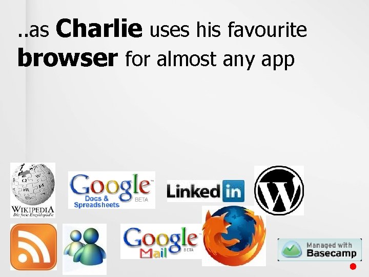 Charlie uses his favourite browser for almost any app. . as 