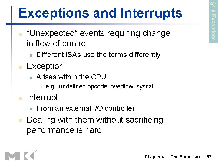 n “Unexpected” events requiring change in flow of control n n Different ISAs use n “Unexpected” events requiring change in flow of control n n Different ISAs use