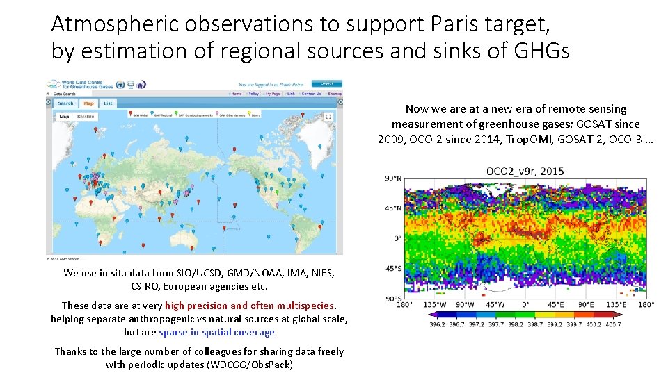 Atmospheric observations to support Paris target, by estimation of regional sources and sinks of